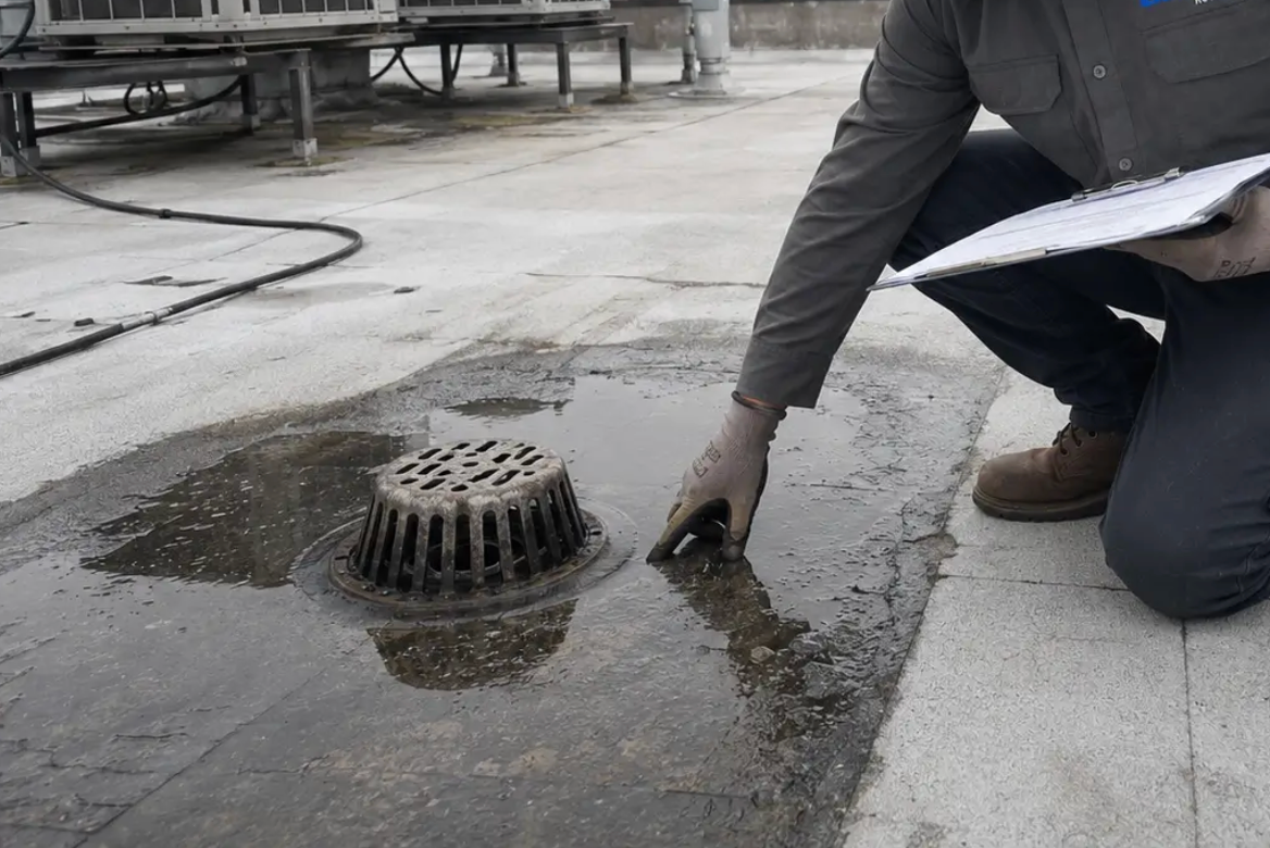 Inspectie van een plat dak